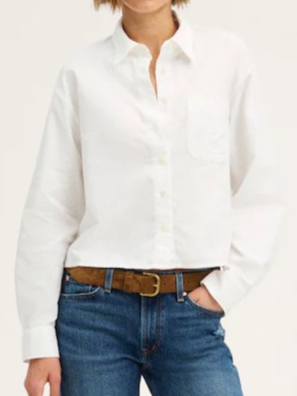 Madewell - The Boxy Easy Shirt Cropped Button Down - Women S - White